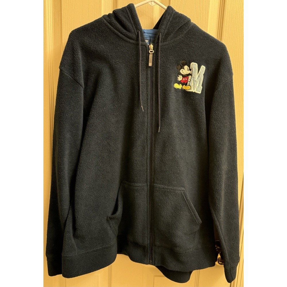 Mickey Mouse Disney Embroidered Fleece Full-Zip Hoodie Unisex XL‎
